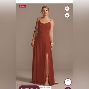David’s Bridal Bridesmaids dress. Size 4 color Cinnamon